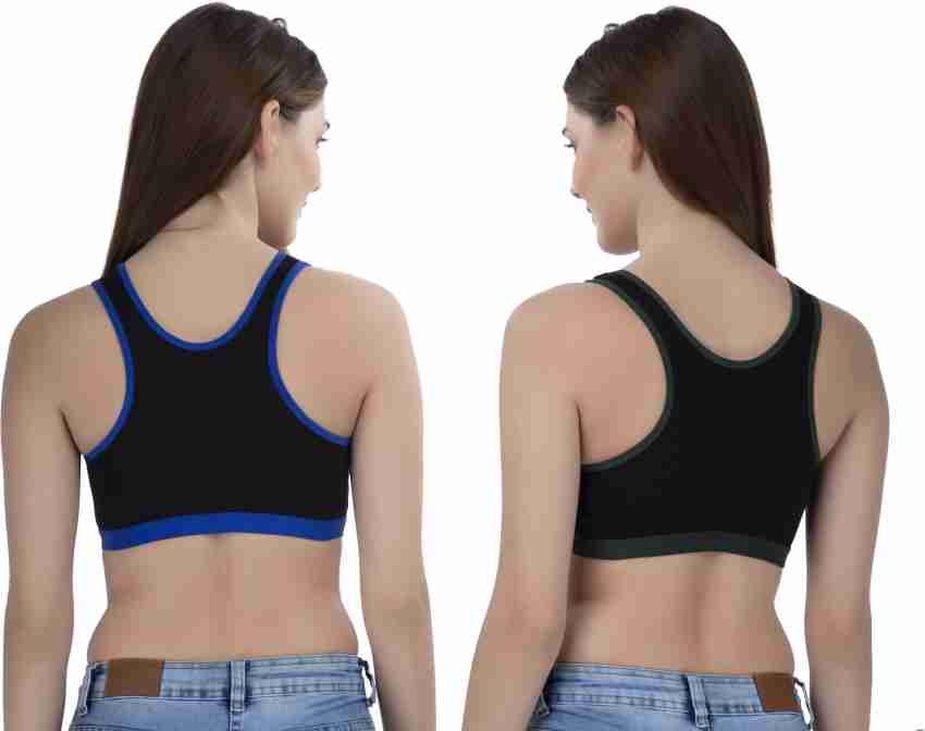 Buy FEMULA MITHALI Stretch Cotton Black Sports Vest Gym Bra for