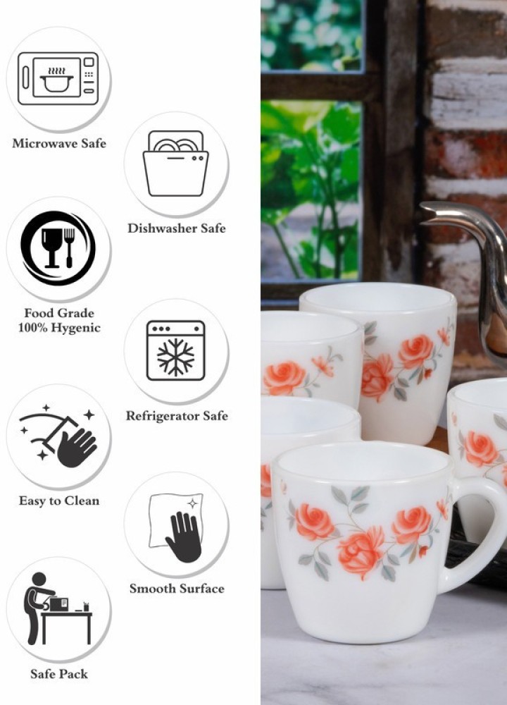 cello Pack of 6 Opalware Tea/Coffee Mugs (set of 6pcs) Price in India - Buy  cello Pack of 6 Opalware Tea/Coffee Mugs (set of 6pcs) online at