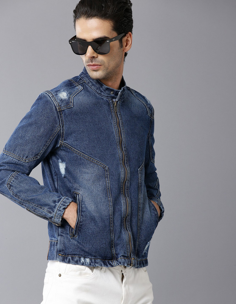 Mens denim jacket flipkart hot sale