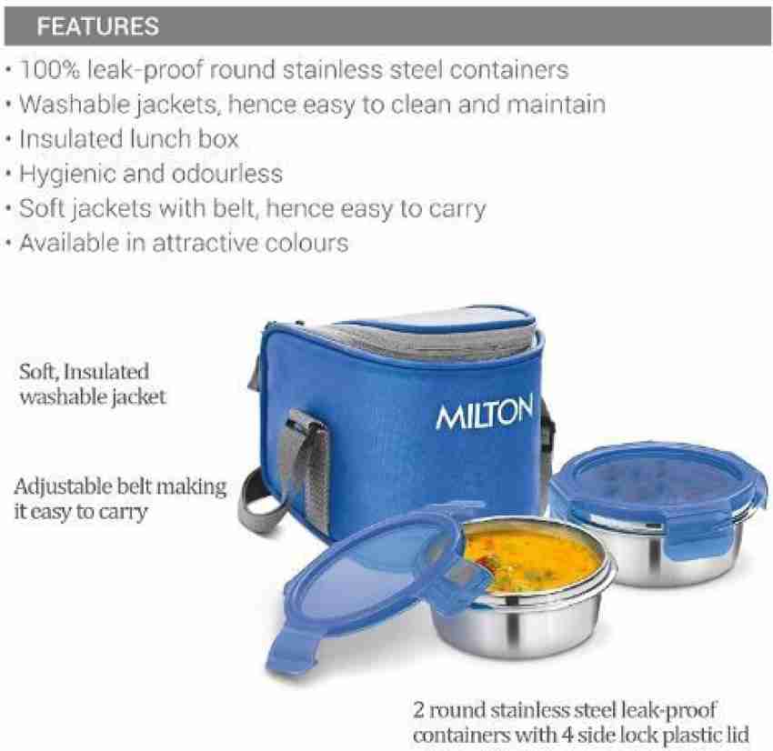 USHA SHRIRAM Insulated Stainless Steel Lunch Box with Bag |3pc