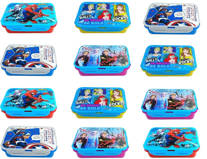 ShubhKraft Gooday lunch box for kids return gifts for birthday party and  school going kids .Pack of 4 -(Multicolor) 3 Containers Lunch Box 