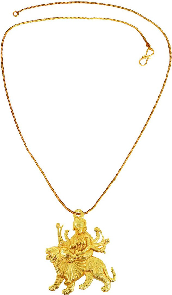 Shintai Durga mata gold pendant with gold chain for men and