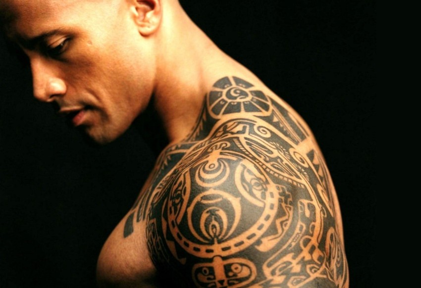 Dwayne Johnson Shows Off His Newandimproved Tattoo  Mens Journal