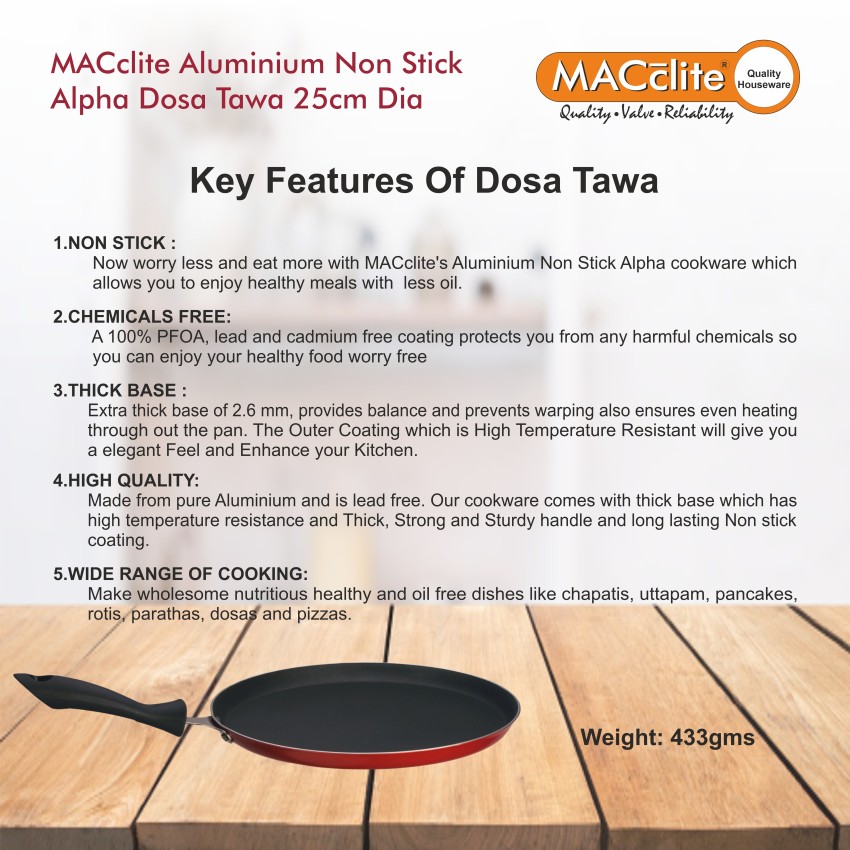 Non-Stick Dosa Tawa Induction Base 28cm, MACclite