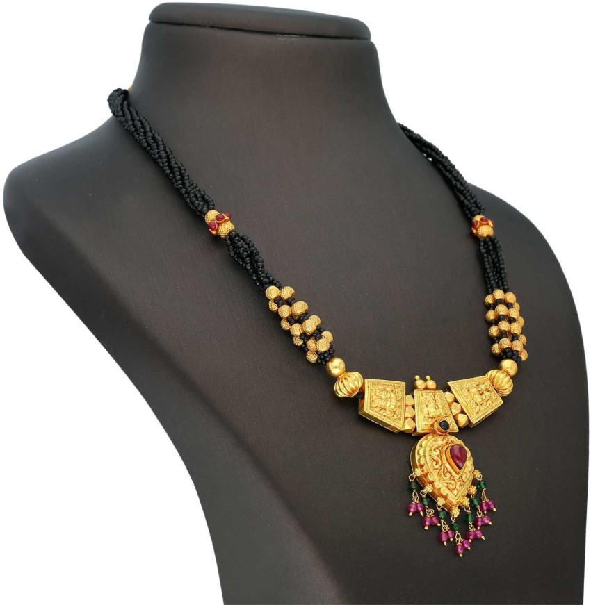 Malabar gold store black beads designs