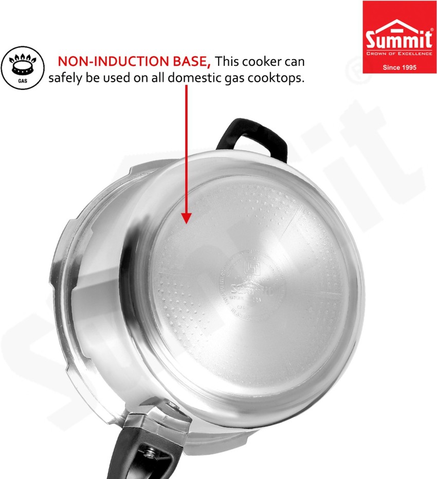 Summit Outer Lid 1 Litre Supreme Pressure Cooker Non Induction Base,  Silver