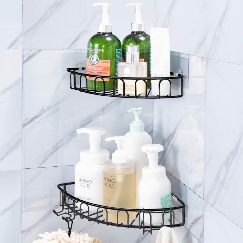 Corner Shower Caddy Shelf with Adhesive Hooks,No Drilling