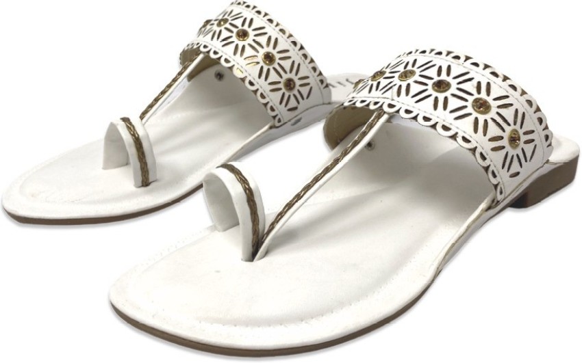 Ladies white flip online flops