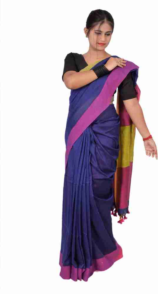 Buy SAYAN CREATION Color Block Bollywood Pure Cotton Multicolor Sarees  Online @ Best Price In India