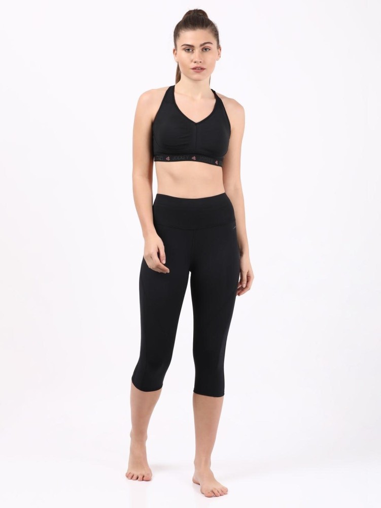 Buy Jockey women sportswear fit solid yoga pants black Online
