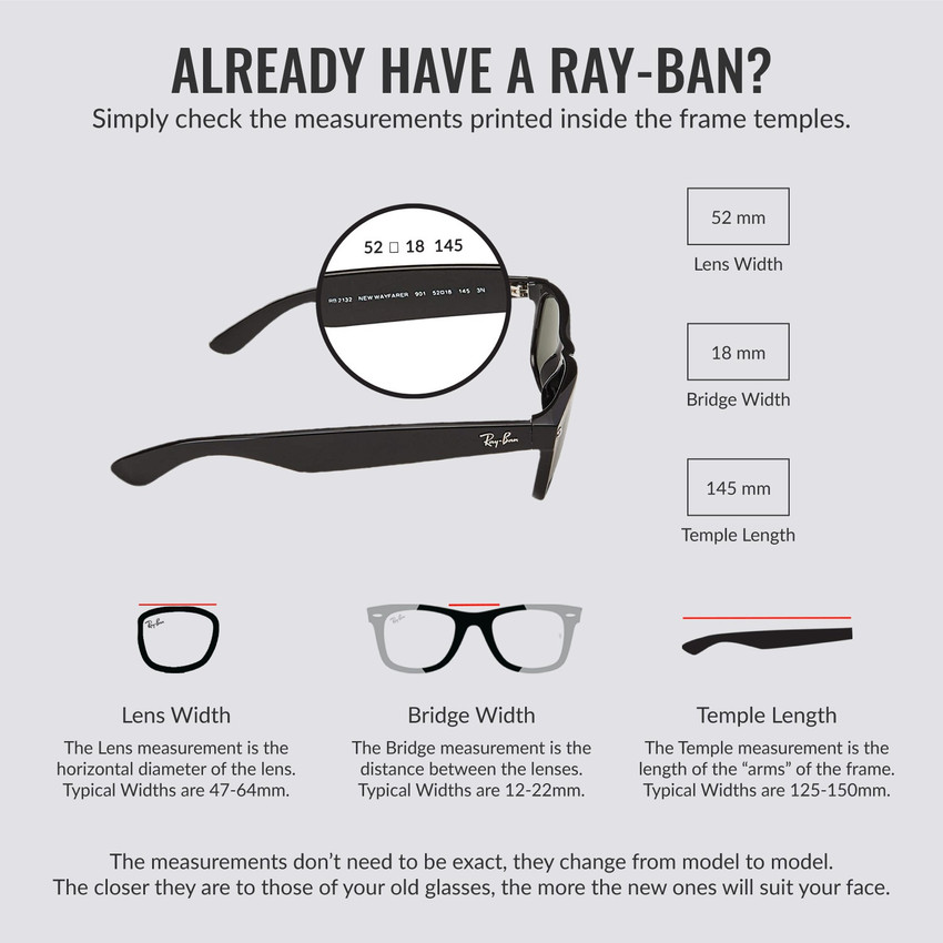 ray ban wayfarer sizes