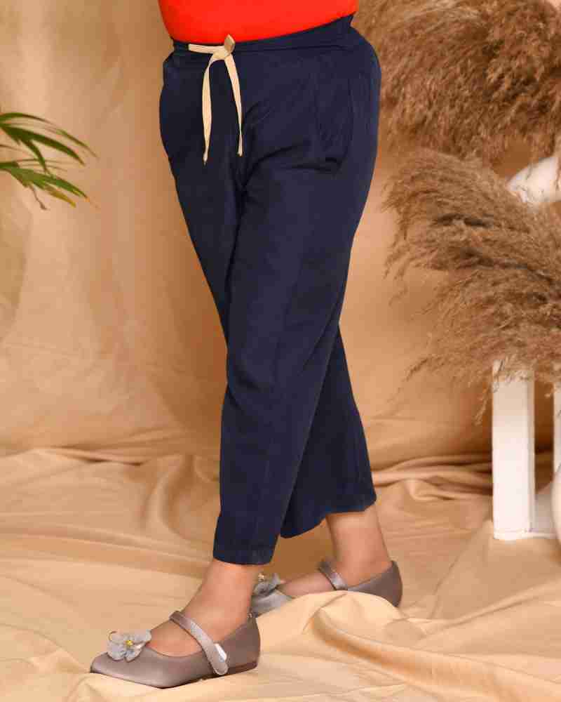 Kids Cave Relaxed Girls Blue Trousers - Buy Kids Cave Relaxed Girls Blue  Trousers Online at Best Prices in India