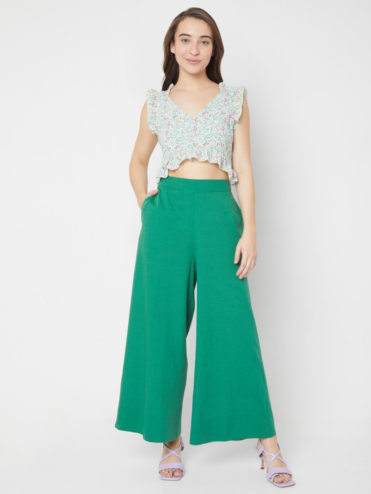 Vero Moda Flared Women Green Trousers