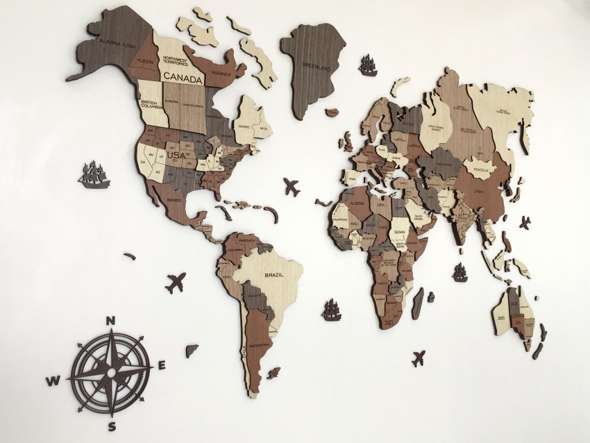 Of the woodwork Wood World MAP 2D Wall Art Decor Premium Gift Idea 2D  Single Layer, Price in India - Buy Of the woodwork Wood World MAP 2D Wall  Art Decor Premium