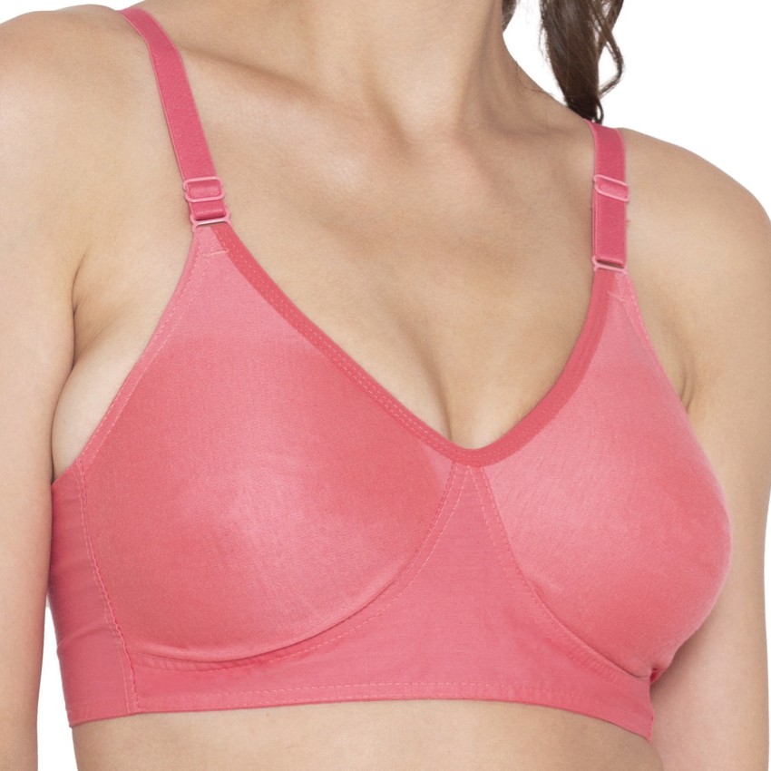 Buy SOUMINIE Women's Soft Fit Cotton Dark Pink Non Padded Bra-38D