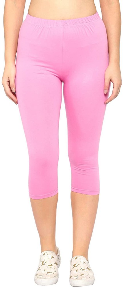 Buy RB Creations Women's Solid Pink Cotton Capri Leggings Online at Best  Prices in India - JioMart.