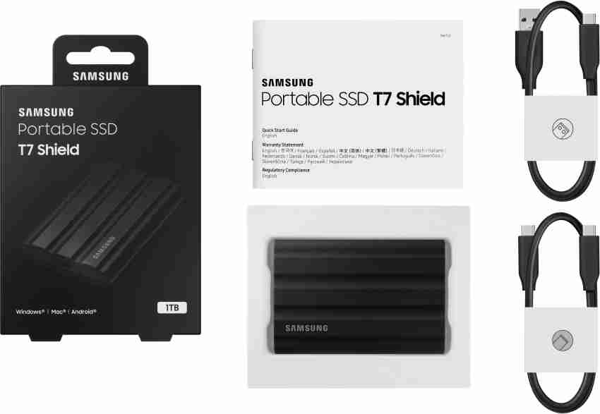 SAMSUNG T7 SHIELD PORTABLE SSD - EXTERNE Couleur Noir Capacité 1 To