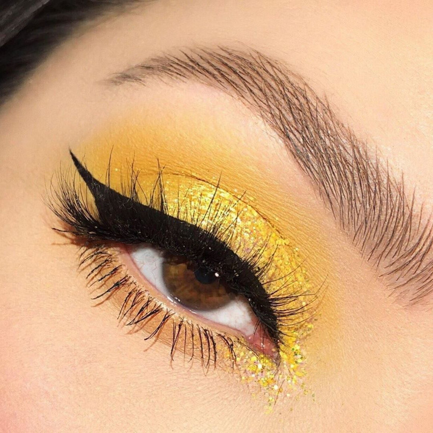 Yellow glitter eyeshadow best sale