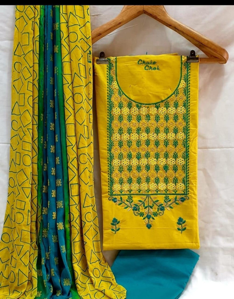 VC Fashion Cotton Blend Embroidered Kurta Churidar Material Price in India Buy VC Fashion Cotton Blend Embroidered Kurta Churidar Material online at Flipkart