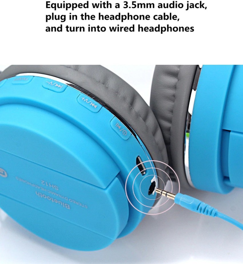 ZeeKart Foldable Smooth Ear Bluetooth SH12 Headphone Blue