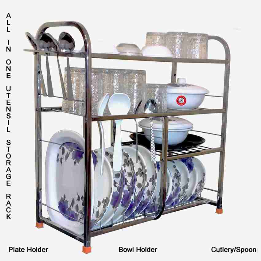 KITCHEN KART Utensil Kitchen Rack Steel Kitchen Stand 24 24 Inch Wall Mounted Kitchen Dish Rack 4 Shelf Organizer Price in India Buy KITCHEN KART Utensil Kitchen Rack Steel Kitchen Stand 24 24