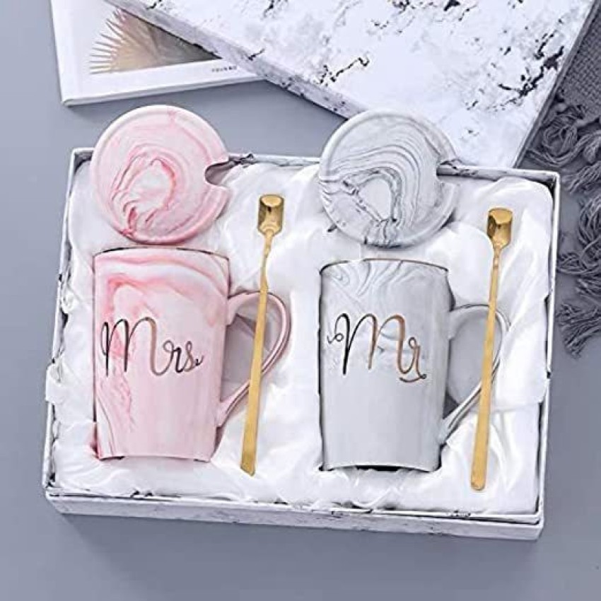 Buy Mr. and Mrs. Coffee Cups Set Ceramic Mug- Gift Box Online in