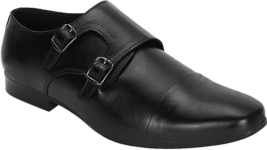 SeeandWear Pure Leather Double Strap Toe Cap Monk Strap For Men