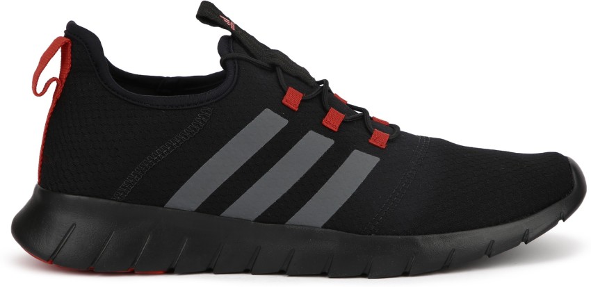 Adidas black sale and red sneakers