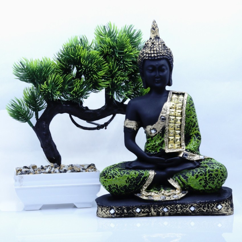 Flipkart Perfect Homes Beautiful Meditating Lord Buddha With Two Artificial  Plant Combo Decorative Showpiece - 23 cm Price in India - Buy Flipkart  Perfect Homes Beautiful Meditating Lord Buddha With Two Artificial