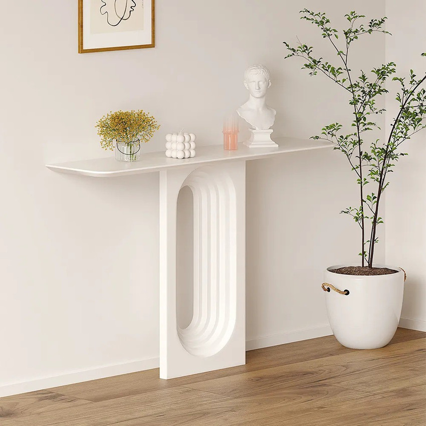 Narrow white deals table
