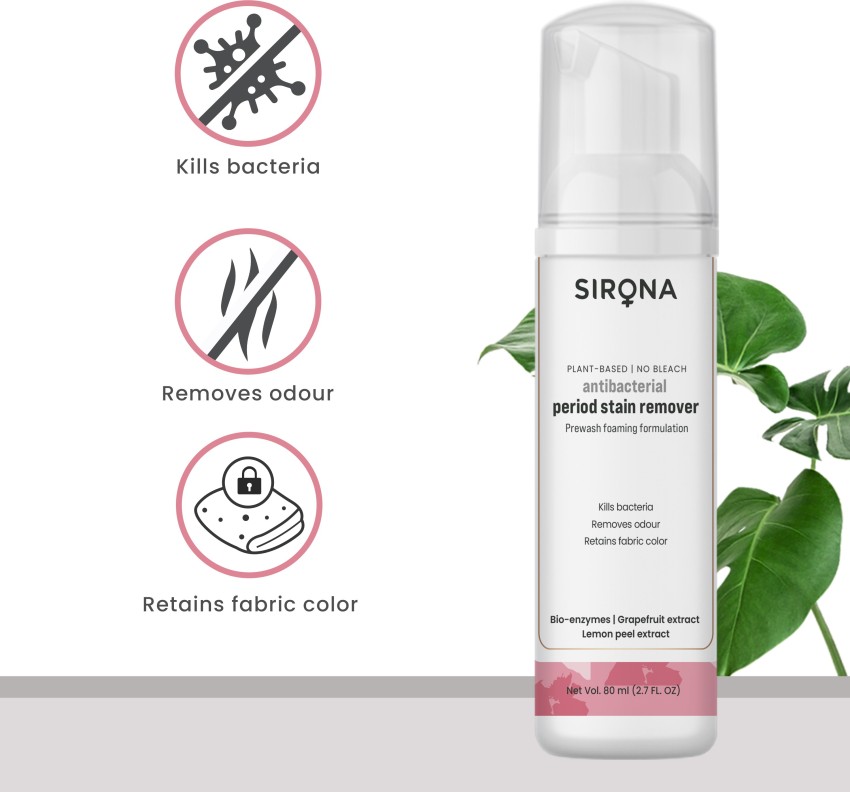SIRONA Antibacterial Period Stain Remover - 80 ml Stain Remover Price in  India - Buy SIRONA Antibacterial Period Stain Remover - 80 ml Stain Remover  online at