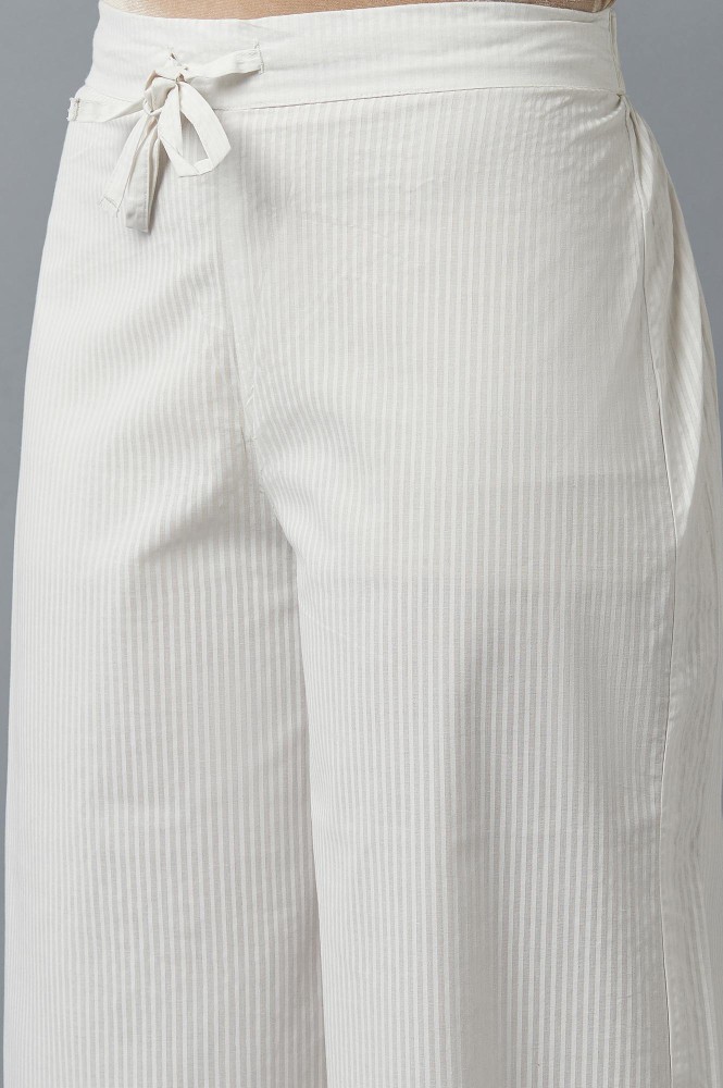 Buy Women White Regular Fit Solid Twill Parallel Trousers - Trousers for  Women