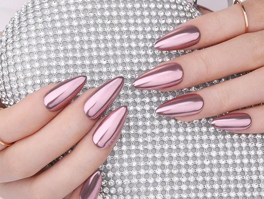 40+ Best Spring Nail Art Designs : Rose Gold French Tips