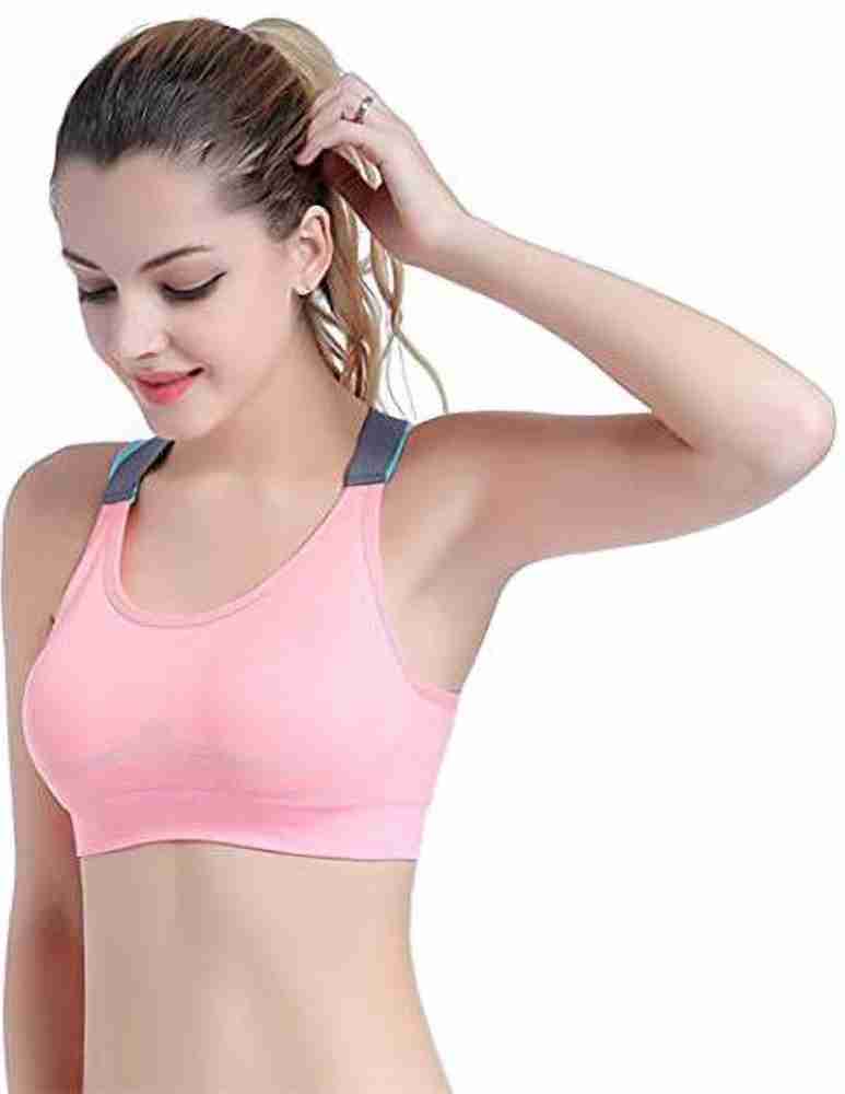 BHARGI pink lightly padded sports bra Women Sports Lightly Padded Bra - Buy  BHARGI pink lightly padded sports bra Women Sports Lightly Padded Bra Online  at Best Prices in India