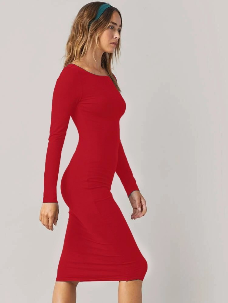REORIA Women Bodycon Red Dress - Buy REORIA Women Bodycon Red