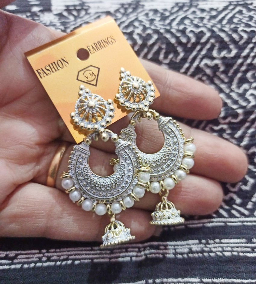 Flipkartcom  Buy PBM CREATIONS Gold plated Covering Impon 5 Metal 5 pon  AD CZ stone Jhumki KAMMAL Copper Drops  Danglers Online at Best Prices in  India