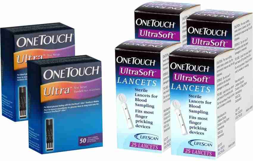 One Touch Select Test Strips 25's x 2 + 25's Ultra Soft Lanset