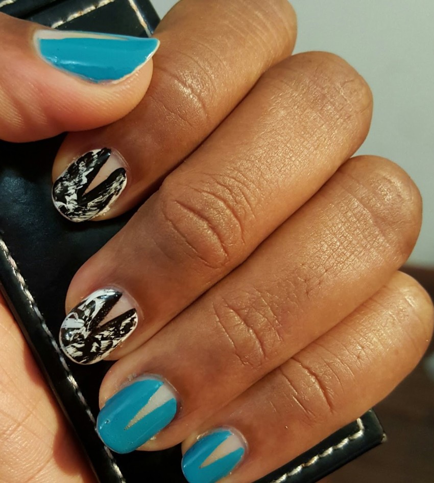 Adjd Best Nail Art Designs And Nail Polishes Black & Sky Blue Black, Sky  Blue - Price In India, Buy Adjd Best Nail Art Designs And Nail Polishes  Black & Sky Blue