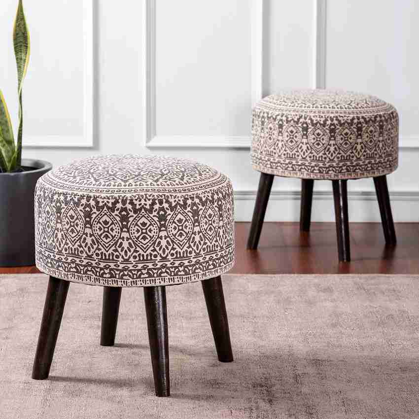 nestroots Sitting Stool for Living Room Furniture Set of 2 Ottoman