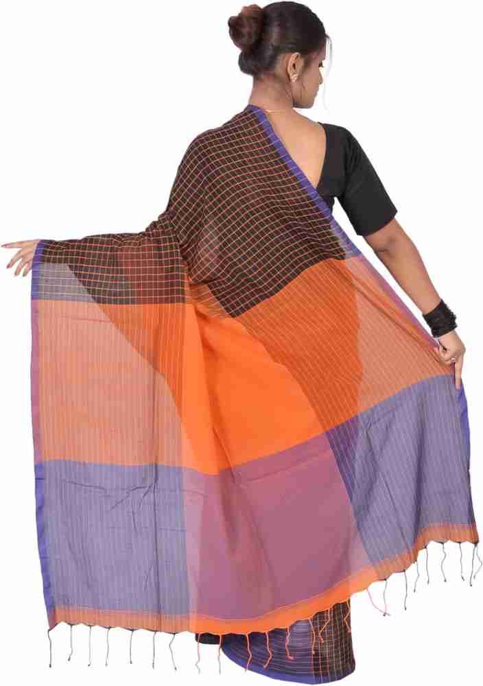 Buy SAYAN CREATION Color Block Bollywood Pure Cotton Multicolor Sarees  Online @ Best Price In India