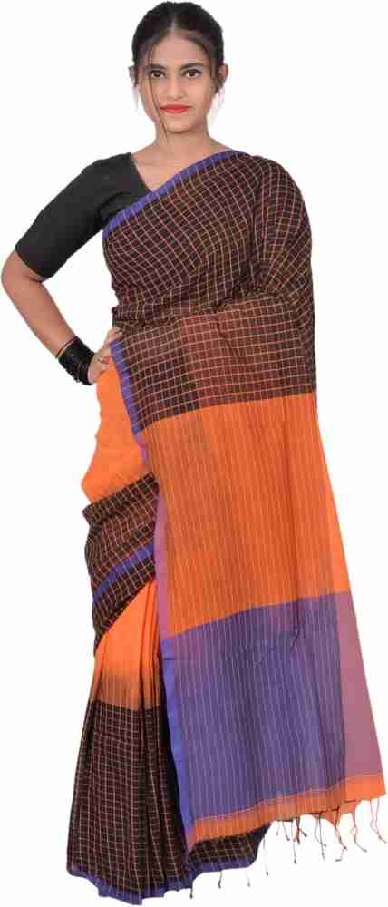 Buy SAYAN CREATION Color Block Bollywood Pure Cotton Multicolor Sarees  Online @ Best Price In India