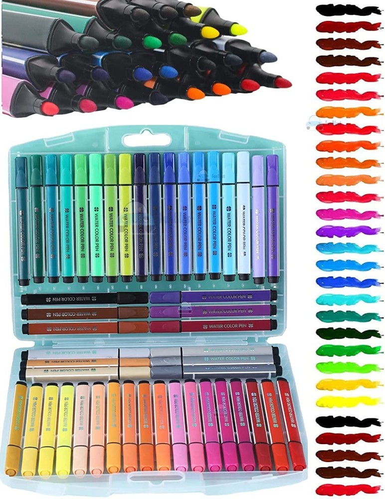 BONGERKING Washable Watercolor Pens Set Art Markers Colour  Sketch Pens - 48 Set - Maker Pens