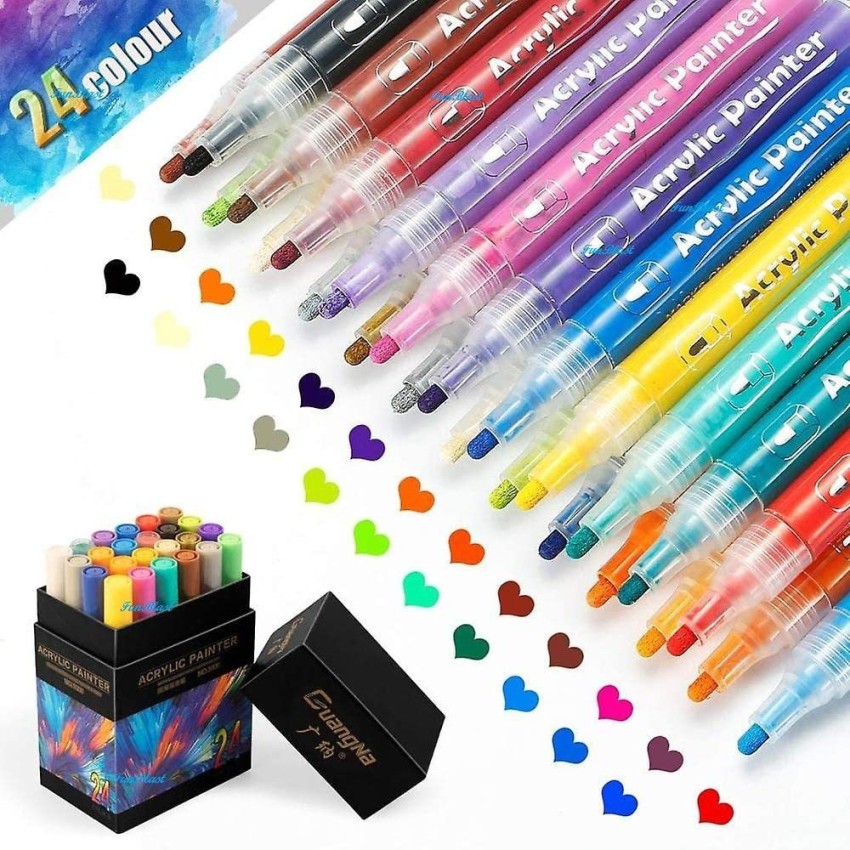 spincart 48 Pieces Sketch Pen Set Washable Water Color For  Painting Coloring For Kids Round Nib Nib Sketch Pen with Washable Ink 