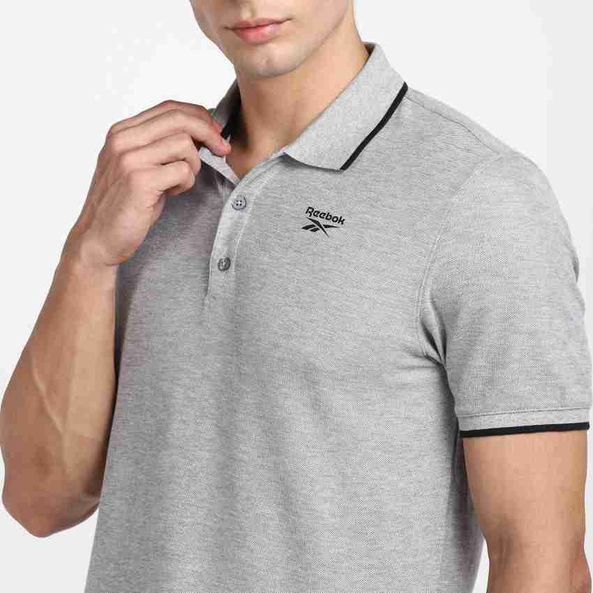 reebok polo shirts mens grey