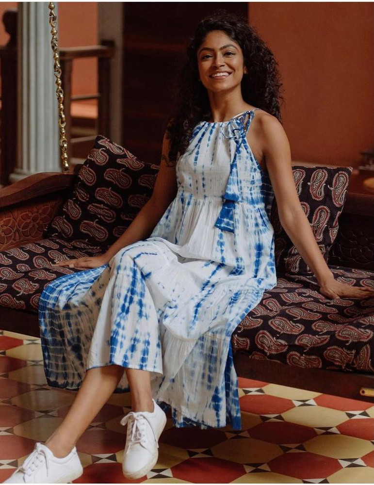 KRISHNA Women Maxi Blue Dress Buy KRISHNA Women Maxi Blue Dress Online at Best Prices in India Flipkart