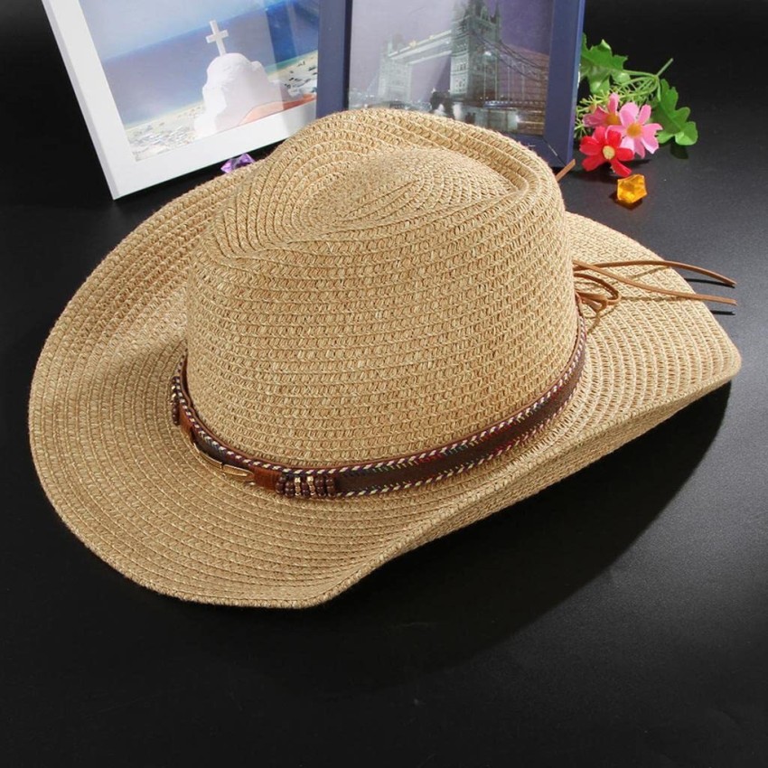 Buy Melesh Adult Sun Straw Western Cowboy Hat at Ubuy India