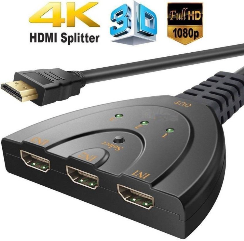 1Pcs Hd Tv Adapter 3 Port Hdmi Multi Display Auto Switch Hub 4K Splitter  1080P Cable Hd Tv Adapter 