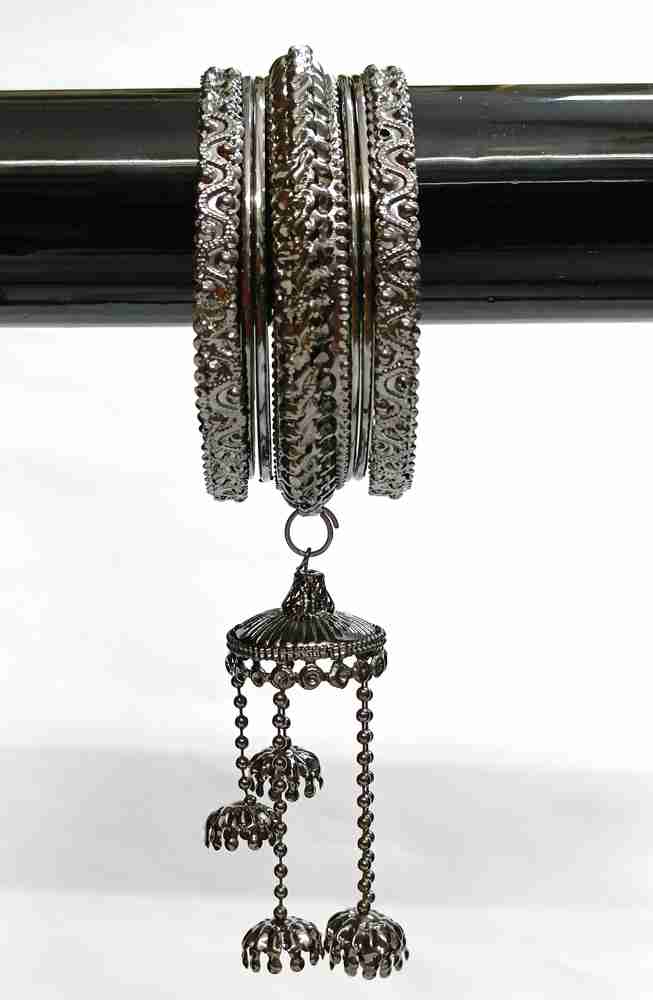 Rajasthani Juwelen Metal Black Silver Bangle Set Price in India Buy Rajasthani Juwelen Metal Black Silver Bangle Set Online at Best Prices in India Flipkart