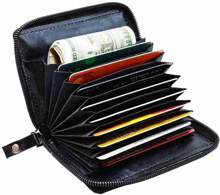 soniacollection Men & Women Black Genuine Leather Document Holder black -  Price in India