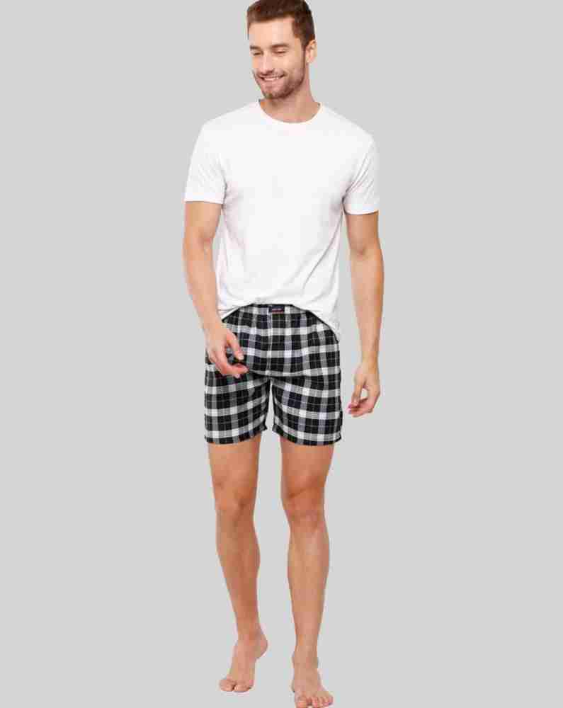 American Eagle Outfitters Checkered Men Grey Boxer Shorts - Buy